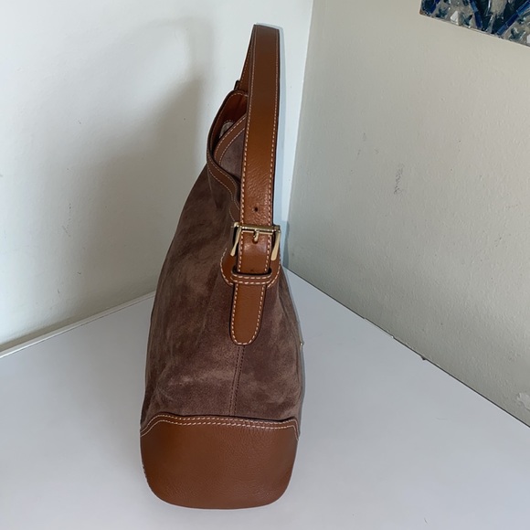 Michael Kors. 'jet Set' Code: B-1206 Taupe Brown Suede Leather Tote. - Picture 7 of 13